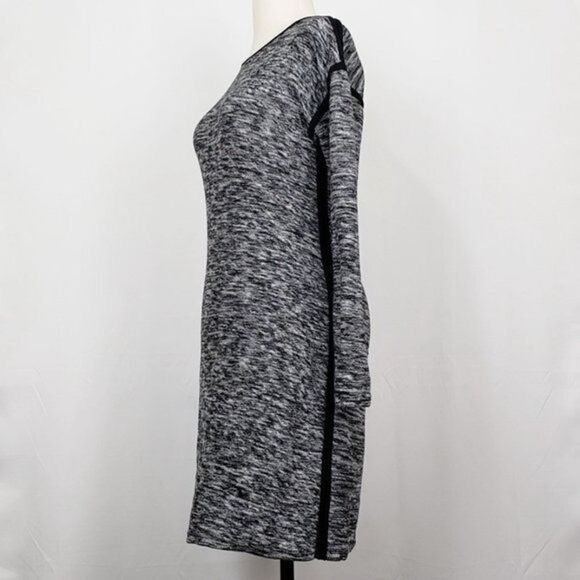 Athleta Retreat Knit Sweater Dress Long Sleeve Black Cream Small - Picture 4 of 14